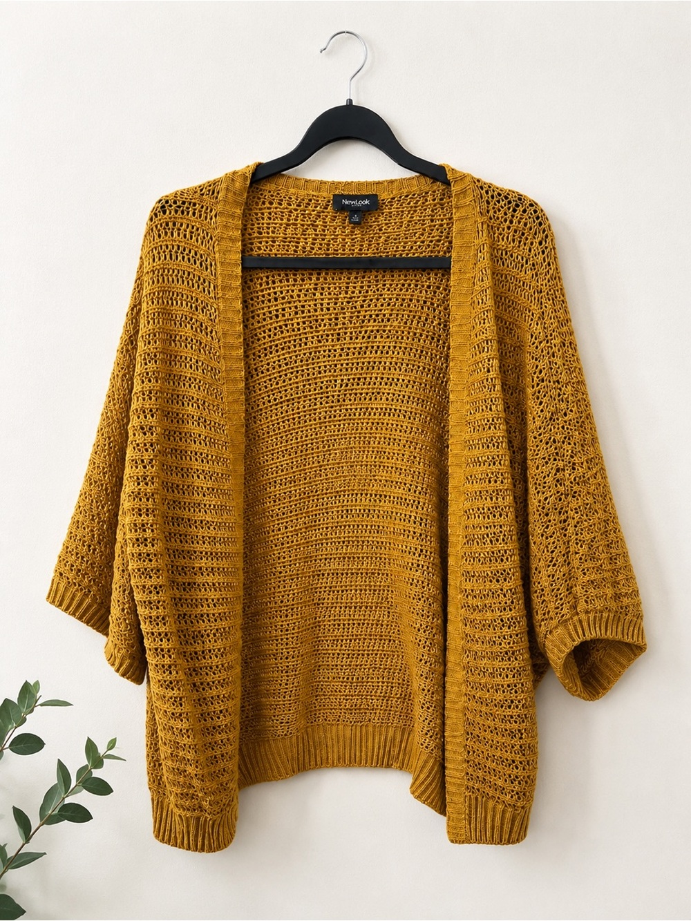 ModCloth Mustard Open-Knit Women's Cardigan Sweater S/M